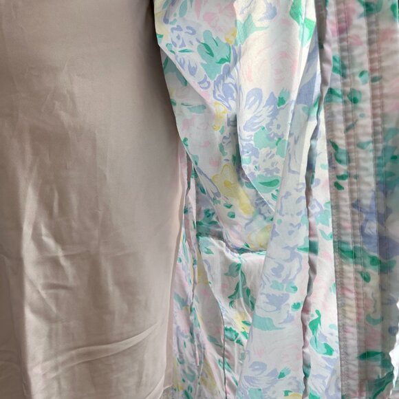 90's Pastel Floral Robe with Tie and Pockets - Pastel Floral Robe - Picture 6 of 6